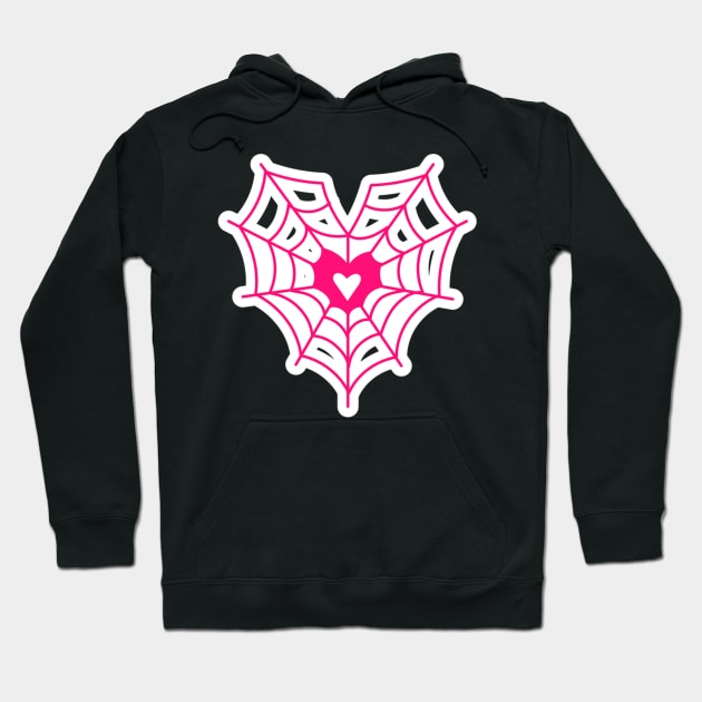 Pink Web Heart Hoodie by kyokyyosei